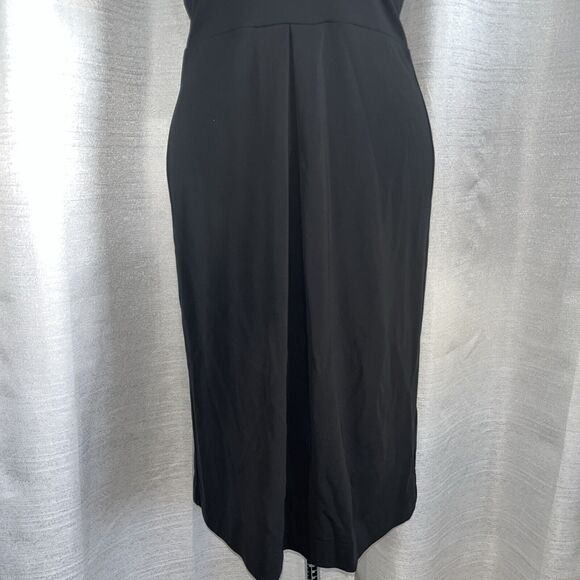 Talbots 4 Black Sheath dress Stretch Career Cocktail Cap Sleeve Excellent - Picture 3 of 9